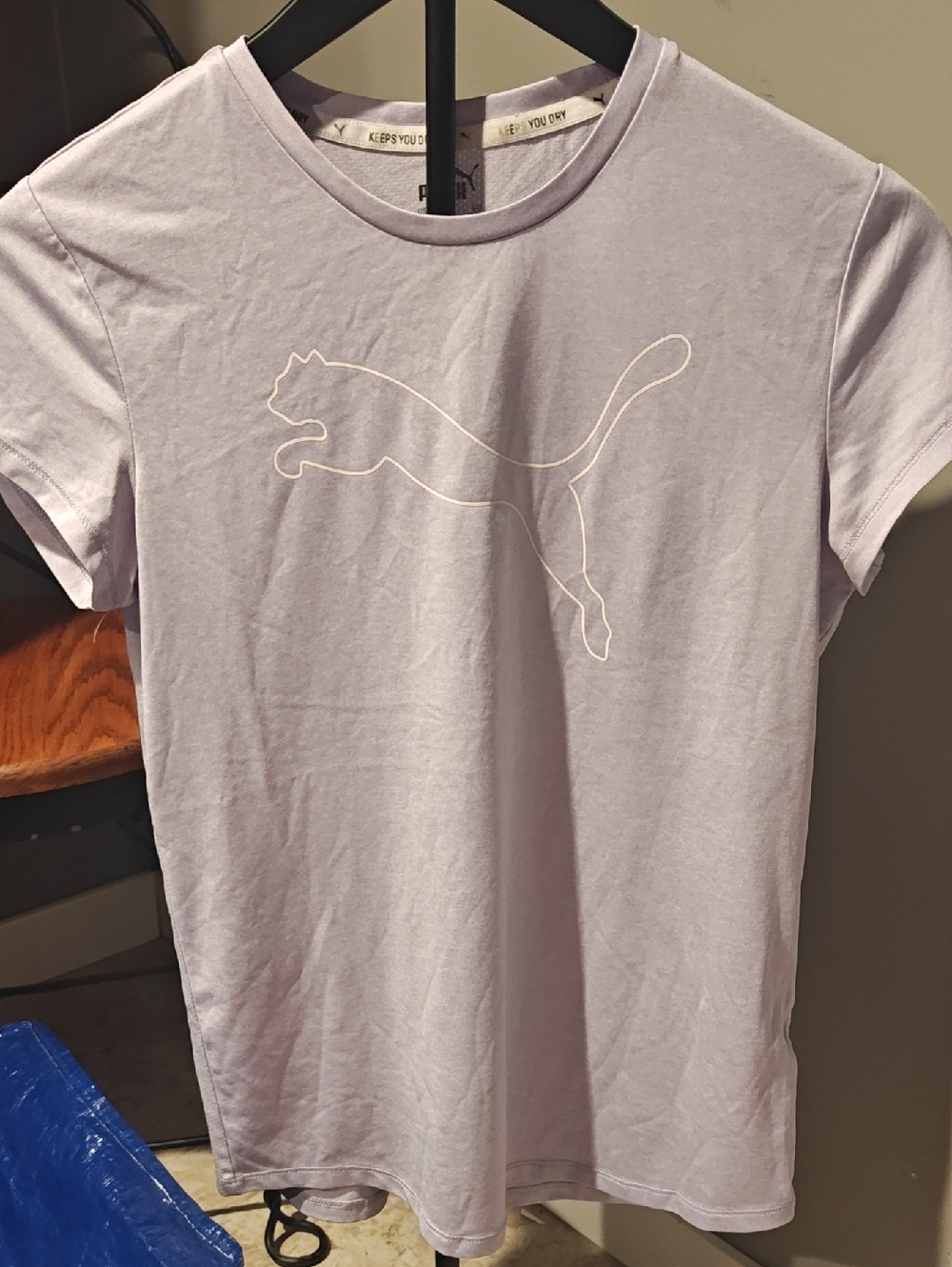 Puma Lilac Short Sleeve Tee with White Outline Logo